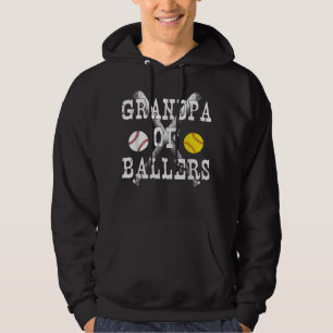 Grandpa of Ballers T Funny Baseball Softball L Hoodie