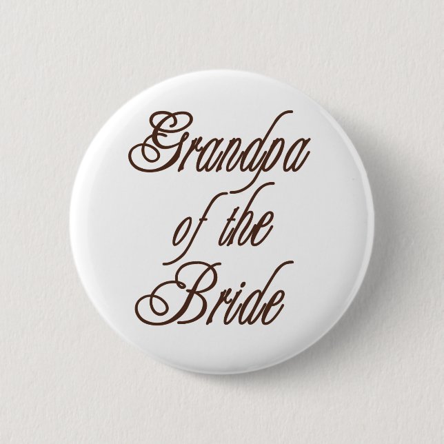 Grandpa of Bride Classy Browns 2 Inch Round Button (Front)