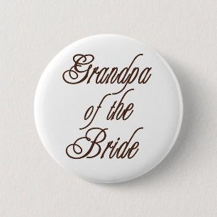 Grandpa of Bride Classy Browns 2 Inch Round Button