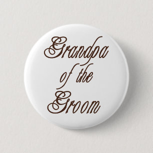 Grandpa of Groom Classy  Browns 2 Inch Round Button