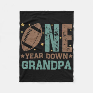 Grandpa Of The 1 Year Old Football 1st Year Down B Fleece Blanket