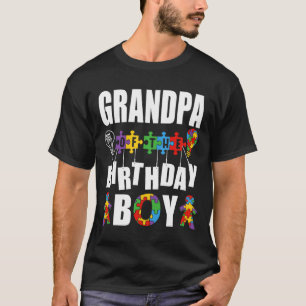 Grandpa Of The Birthday Boy Autism Awareness Celeb T-Shirt