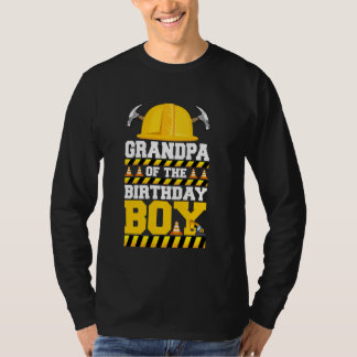 Grandpa Of The Birthday Boy Construction Worker Bd T-Shirt