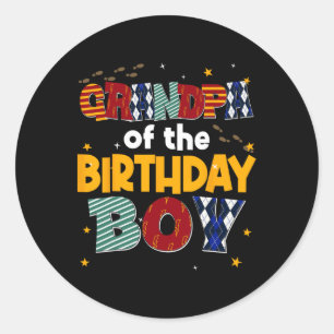 Grandpa Of The Birthday Boy Family Party Decoratio Classic Round Sticker
