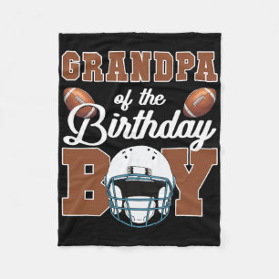 Grandpa Of The Birthday Boy Football Party Family  Fleece Blanket