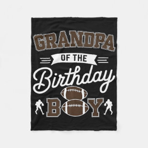 Grandpa Of The Birthday Boy Football Party Family Fleece Blanket