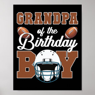 Grandpa Of The Birthday Boy Football Party Family Poster
