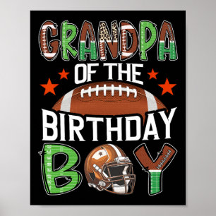 Grandpa Of The Birthday Boy Game Day Football Poster