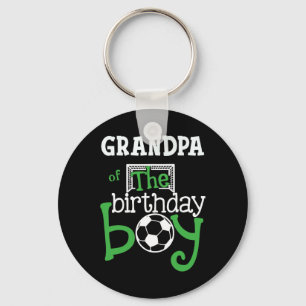 Grandpa Of The Birthday Boy Soccer Player Matching Keychain