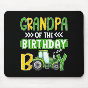 Grandpa Of The Birthday Boy Tractors Farm Trucks F Mouse Pad