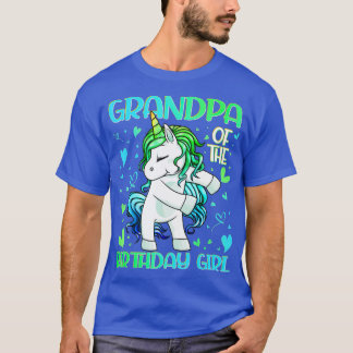 Grandpa of the Birthday Girl Flossing Unicorn Gran T-Shirt