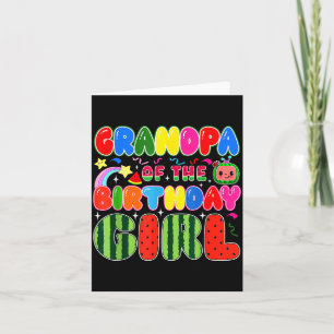 Grandpa Of The Birthday Girl Melon Family Matching Card