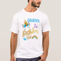 Grandpa Of The Birthday Girl Papa Unicorn First Bi