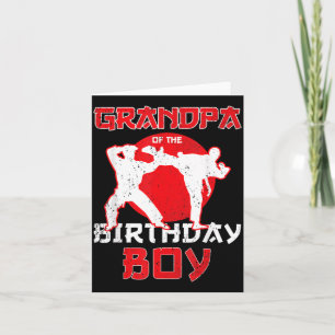 Grandpa Of The Birthday Karate Taekwondo Boy Card