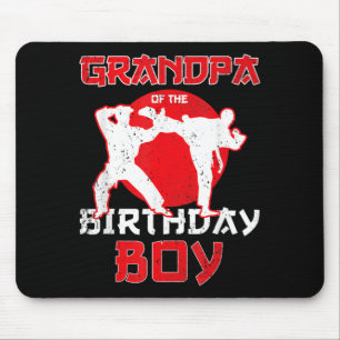 Grandpa Of The Birthday Karate Taekwondo Boy Mouse Pad