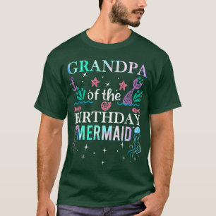 Grandpa Of The Birthday Party Funny Mermaid Family T-Shirt