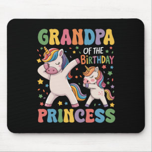 Grandpa Of The Birthday Princess Girl Dabbing Unic Mouse Pad