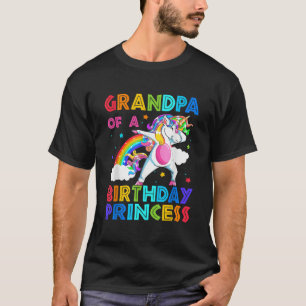 Grandpa Of The Birthday Princess Unicorn Rainbow G T-Shirt