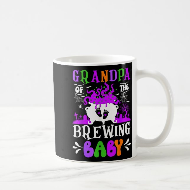 Grandpa Of The Brewing Baby Grandpa To Be Hallowee Coffee Mug (Right)