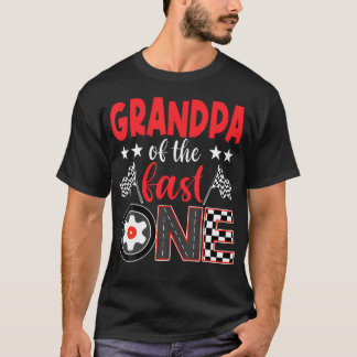 Grandpa Of The Fast One Birthday 1St Race Car Fami T-Shirt