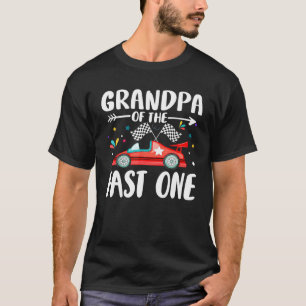 Grandpa Of The Fast One Birthday 1st Race Car Fami T-Shirt