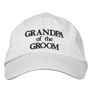 Grandpa of the Groom black white elegant wedding Embroidered Hat