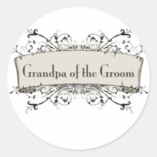 *Grandpa Of the Groom Classic Round Sticker