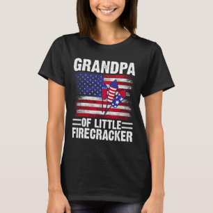 Grandpa Of The Little Firecracker 4th Of July Gran T-Shirt