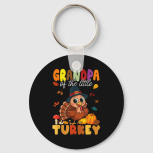 Grandpa Of The Little Turkey Thanksgiving Baby Sho Keychain