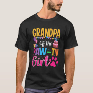 Grandpa Of The Paw-ty Girl Bday Dog Family Matchin T-Shirt