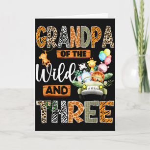 Grandpa Of The Wild And Three 3rd Birthday Boy Saf Card