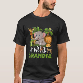 Grandpa of the Wild Zoo Birthday Safari Jungle T-Shirt