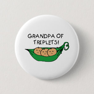 Grandpa of Triplets Pod 2 Inch Round Button
