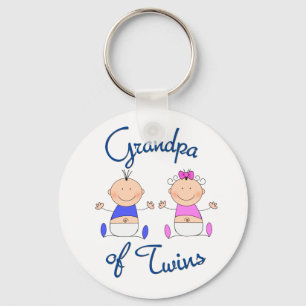 Grandpa of Twins Keychain