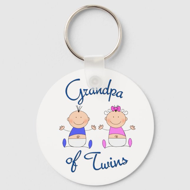 Grandpa of Twins Keychain (Front)