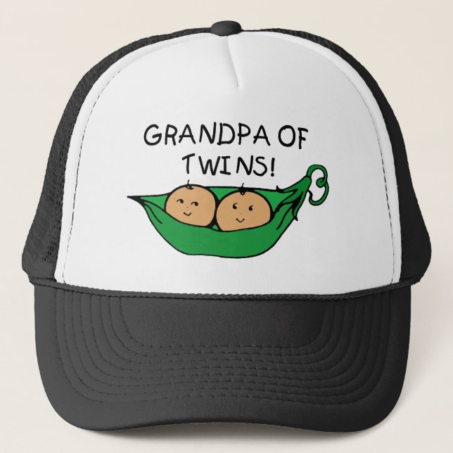 Grandpa of Twins Pod Trucker Hat (Front)