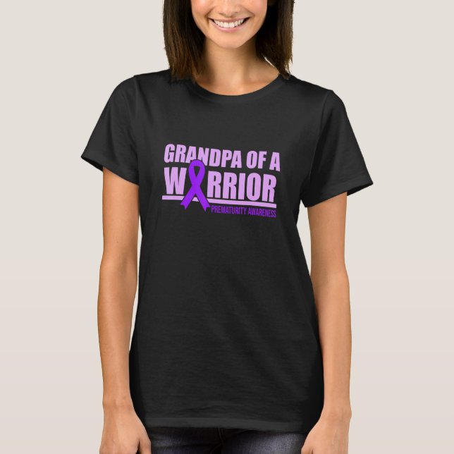 Grandpa Of Warrior Prematurity Awareness Support G T-Shirt (Front)