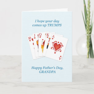 Grandpa on Father's Day, Hearts Trumps Whist Card