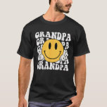 Grandpa One Happy Dude Birthday Family Matching Sm T-Shirt<br><div class="desc">Grandpa One Happy Dude Birthday Family Matching Smile Face</div>