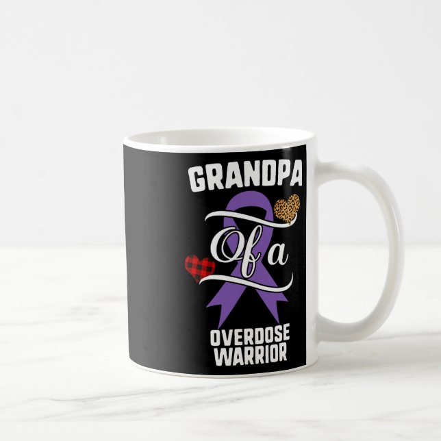 Grandpa Overdose Awareness Leopard Buffalo Plaid F Coffee Mug (Right)