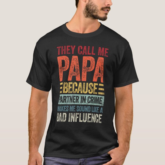 Grandpa   Papa Partner In Crime T-Shirt (Front)