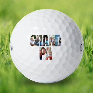 Grandpa personalized photo collage  golf balls