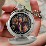 Grandpa Photo and Thank You Message Personalized Pocket Watch<br><div class="desc">Create your own pocket watch for grandpa, with your own photo and custom message. The template is set up ready for you to add your own photo and you can customize the wording if you wish. The wording currently reads "Grandpa, thank you for always making time for me". A lovely...</div>