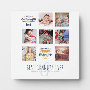 GRANDPA PHOTO COLLAGE GIFT Proud Papa Pops Gramps Plaque