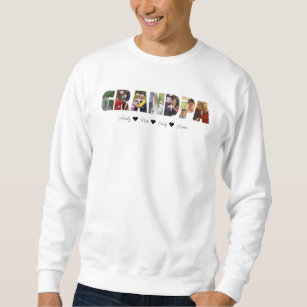 Grandpa Photo Collage Sweatshirt with 7 Photos