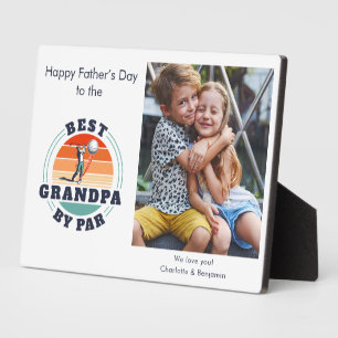 Grandpa Photo Retro Fathers Day Golf Gag Plaque