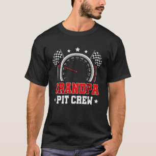 Grandpa Pit Crew Race Car Birthday Party Racing Fa T-Shirt