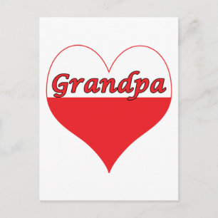 Grandpa Polish Heart Postcard