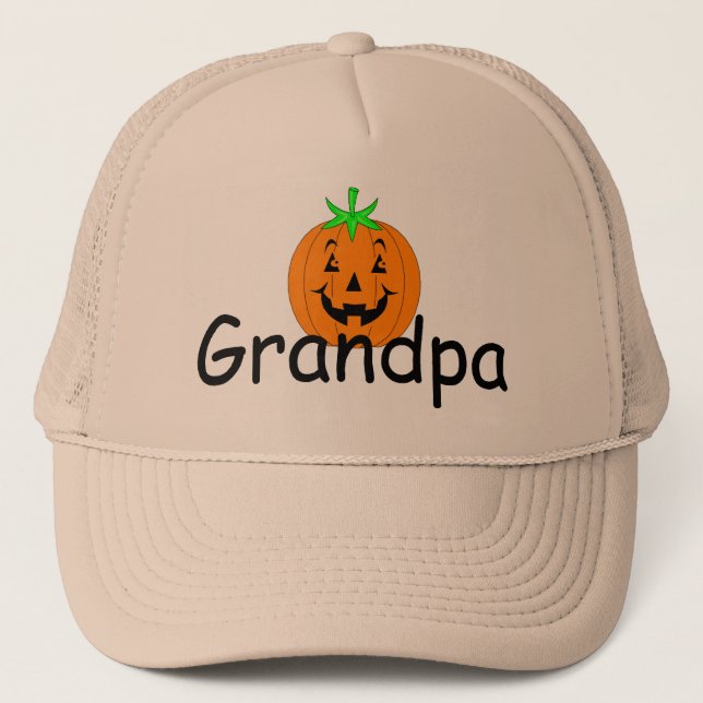 Grandpa Pumpkin Trucker Hat (Front)