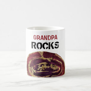 *~* Grandpa Rocks Agate Glitter Stone Lapidary Coffee Mug